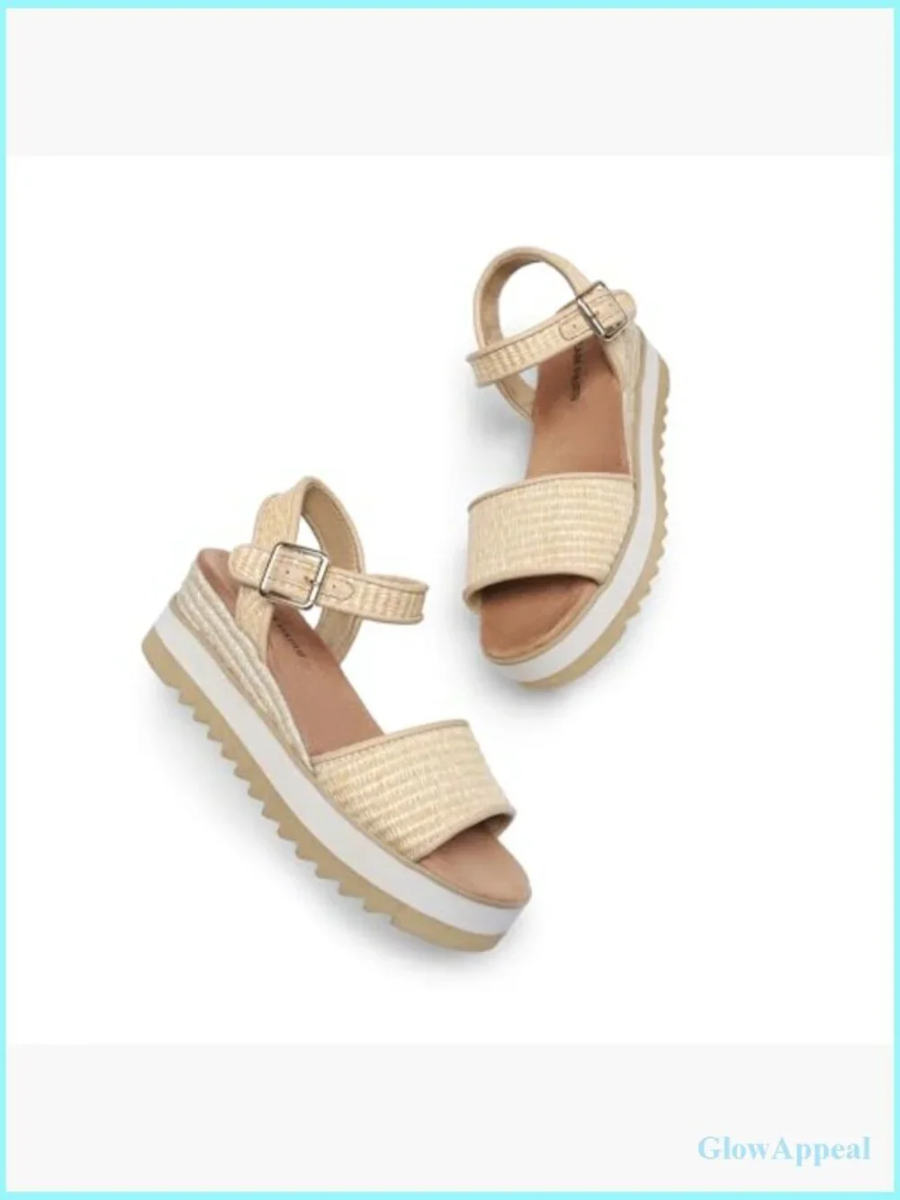 Open Toe Espadrille Platform Wedge Sandals with Ankle Strap
